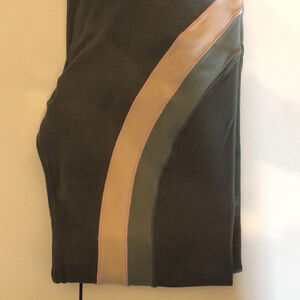 Aerie Chill Play Move Stylish Green Athletic Pants with Color Block - Size M